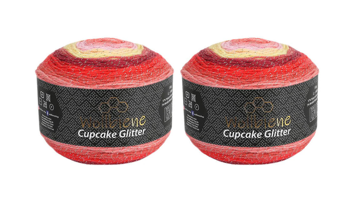 Cupcake glitter Wollbiene