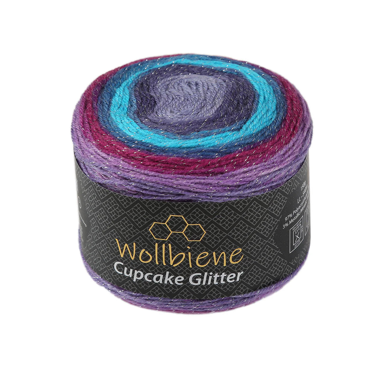 Cupcake glitter Wollbiene